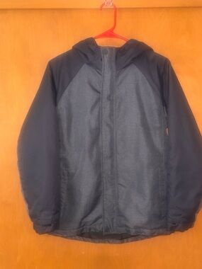 All In Motion Mens Large Gray Water & Wind Resistant Hooded Puffer Ski Jacket